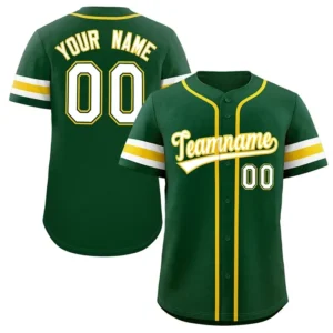 Unisex Green & White Yellow Baseball Jersey – Custom Name & Number
