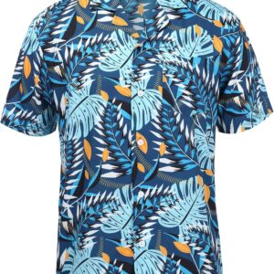Men's Short-Sleeve Hawaiian Shirt - Green Flowers