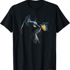 Cat and Butterfly T-Shirt